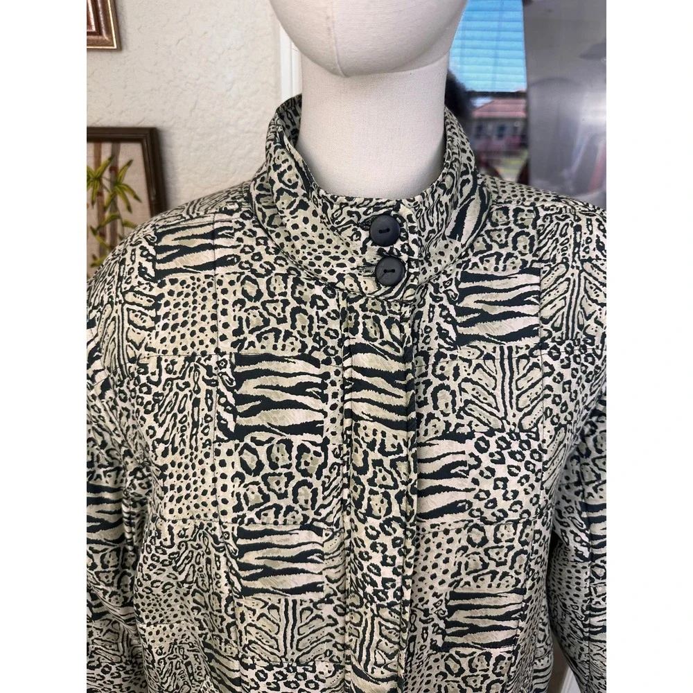 Anna and Frank Abstract‎ Animal Print Silk Blend Bomber Jacket Size S
